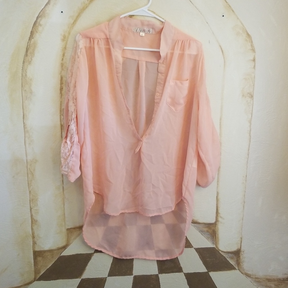 Chiffon peach shirt